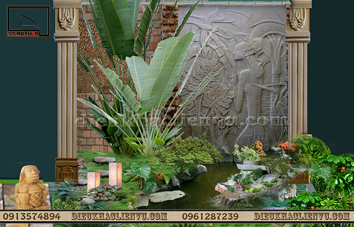 Tranh phù điêu thiếu nữ thể hiện tinh tế nét đẹp hình thể của người con gái